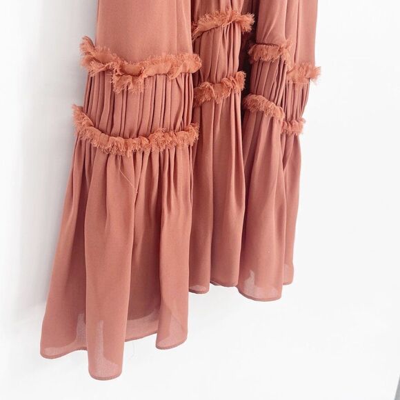 Cinq a Sept Lotus Halter Neck Peplum Silk Top Sleeveless Blush Pink Women's S - Picture 4 of 8